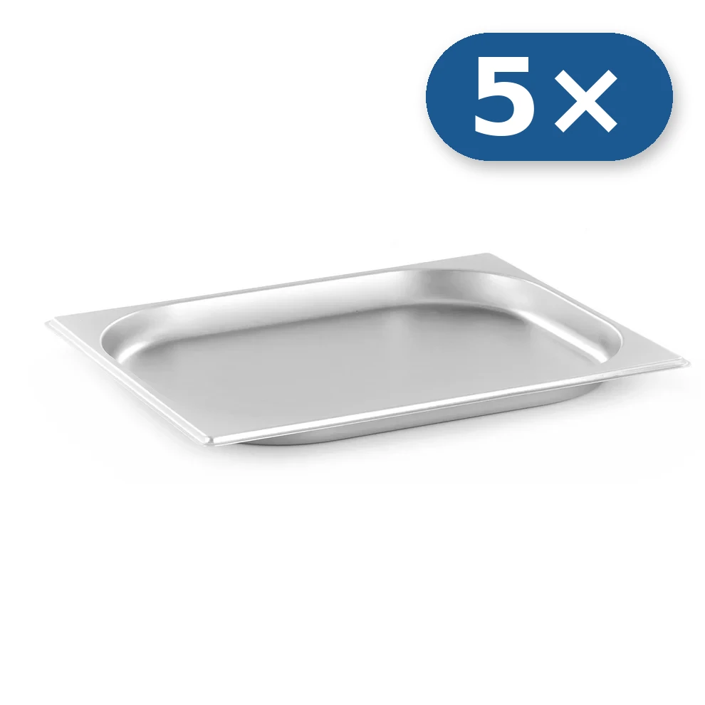 5× Tabuleiro de aço inoxidável GN 1/2 20 mm para LEO-004
