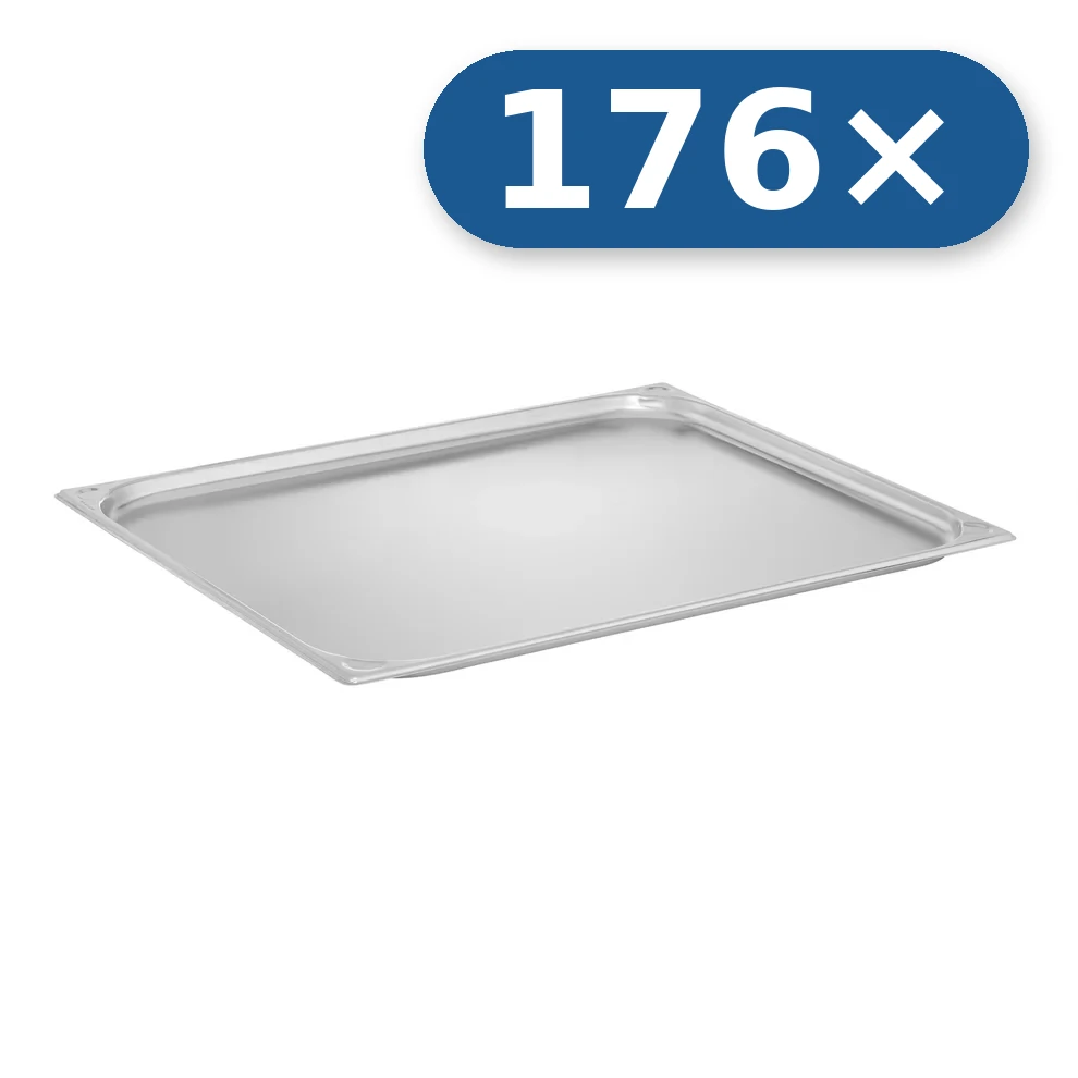 176× Tabuleiro de aço inoxidável GN 2/1 20 mm para LEO-600