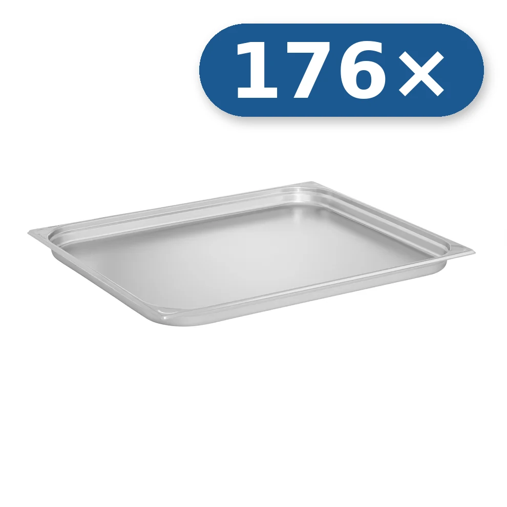 176× Tabuleiro de aço inoxidável GN 2/1 40 mm para LEO-600